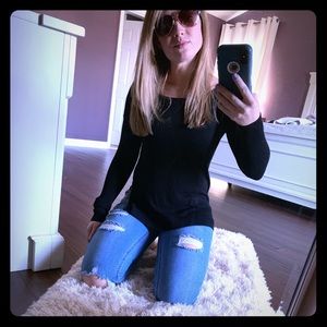 Express asymmetrical Black Sweater Xs 😍 🔥